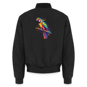 Regenbogenpapagei mit Sonnenbrille - Unisex Bomberjacke - Schwarz - Hinten - AI Model Male 185 light (185cm)