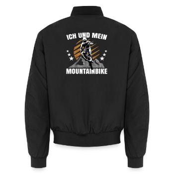 Ich und mein Mountainbike - Unisex Bomberjacke - Schwarz - Hinten - AI Model Male 185 light (185cm)