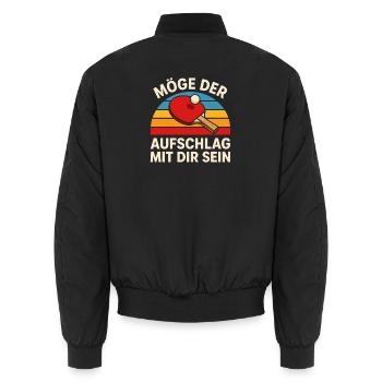  Möge Der Aufschlag Mit Dir Sein Tischtennis - Unisex Bomberjacke - Schwarz - Hinten - AI Model Male 185 light (185cm)