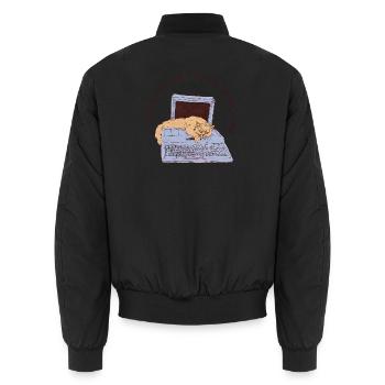 WIE DEINE E-MAIL MICH GEFUNDEN HAT - Unisex Bomberjacke - Schwarz - Hinten - AI Model Male 185 light (185cm)