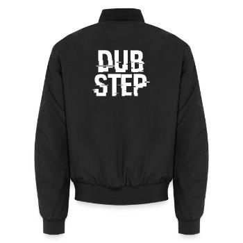 Dubstep-Glitch-Typografie - Unisex Bomberjacke - Schwarz - Hinten - AI Model Male 185 light (185cm)