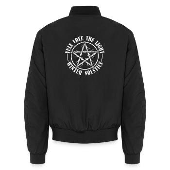 Yule Love Die Wintersonnenwende Pentagramm Pagan - Unisex Bomberjacke - Schwarz - Hinten - AI Model Male 185 light (185cm)