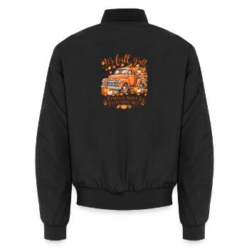 Es ist der Fall Yall Aquarellwagen - Unisex Bomberjacke - Schwarz - Hinten - AI Model Male 185 light (185cm)