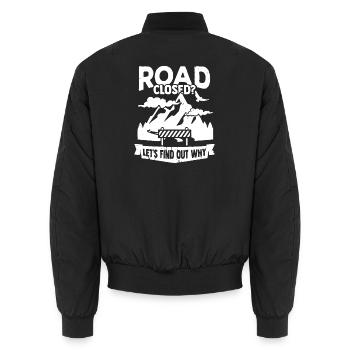 Straße gesperrt, lass uns den Weg herausfinden - Unisex Bomberjacke - Schwarz - Hinten - AI Model Male 185 light (185cm)