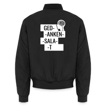 Gedanken-Salat - Unisex Bomberjacke - Schwarz - Hinten - AI Model Male 185 light (185cm)