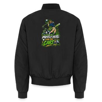 Meistens Hier Für Den Cart - Unisex Bomberjacke - Schwarz - Hinten - AI Model Male 185 light (185cm)
