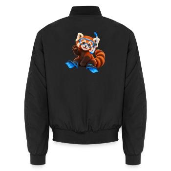 Tauchender Red Panda - Unisex Bomberjacke - Schwarz - Hinten - AI Model Male 185 light (185cm)
