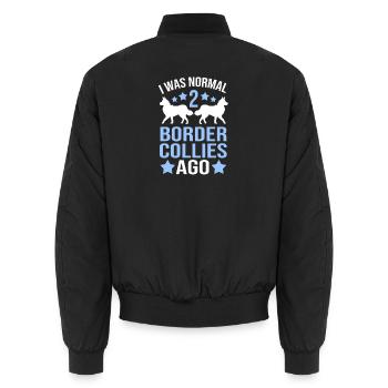 Border Collie - Unisex Bomberjacke - Schwarz - Hinten - AI Model Male 185 light (185cm)