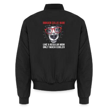 Border Collie - Unisex Bomberjacke - Schwarz - Hinten - AI Model Male 185 light (185cm)
