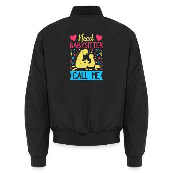 Daycare Need Babysitter Call Me Nanny - Unisex Bomberjacke - Schwarz - Hinten - AI Model Male 185 light (185cm)