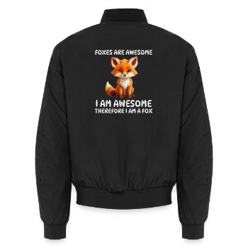 Füchse sind großartig, niedlich, lustiges Fuchsdesign - Unisex Bomberjacke - Schwarz - Hinten - AI Model Male 185 light (185cm)