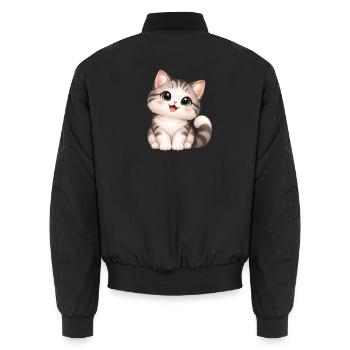 Kuschelkätzchen Katzen - Unisex Bomberjacke - Schwarz - Hinten - AI Model Male 185 light (185cm)