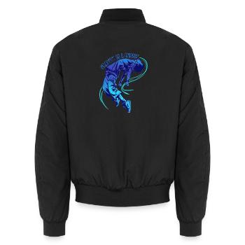 Gravitation ist eine Wahl - Unisex Bomberjacke - Schwarz - Hinten - AI Model Male 185 light (185cm)
