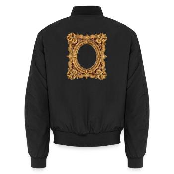 Goldener Bilderrahmen - Unisex Bomberjacke - Schwarz - Hinten - AI Model Male 185 light (185cm)