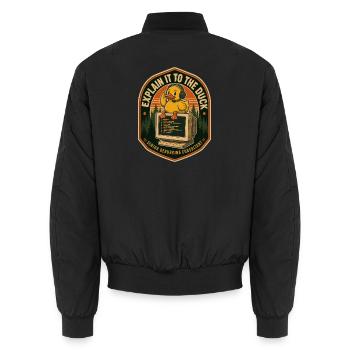  Erkläre Es Der Ente Rubber Duck Debugging - Unisex Bomberjacke - Schwarz - Hinten - AI Model Male 185 light (185cm)