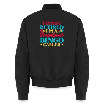 Bingo Game Professional Bingo Caller Bingo - Unisex Bomberjacke - Schwarz - Hinten - AI Model Male 185 light (185cm)