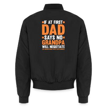 Grandfather Papaw Pop Gramps Granddad Grandpa - Unisex Bomberjacke - Schwarz - Hinten - AI Model Male 185 light (185cm)