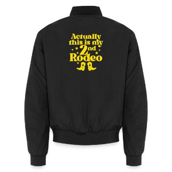Mein zweites Rodeo - Unisex Bomberjacke - Schwarz - Hinten - AI Model Male 185 light (185cm)