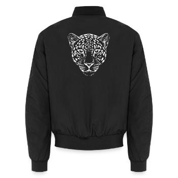 Leopard Kopf Leopardenkopf Geschenk Weihnachten - Unisex Bomberjacke - Schwarz - Hinten - AI Model Male 185 light (185cm)