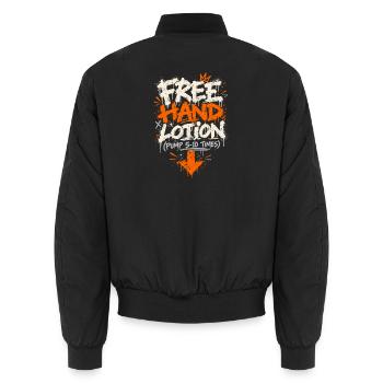 Freie Hand Graffiti Schrift - Unisex Bomberjacke - Schwarz - Hinten - AI Model Male 185 light (185cm)