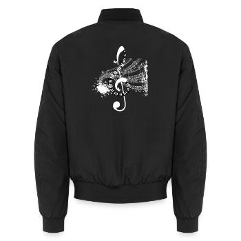 Musiknoten Musik Musiker Notenschlüssel Noten - Unisex Bomberjacke - Schwarz - Hinten - AI Model Male 185 light (185cm)