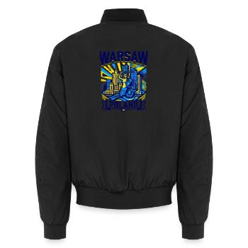 Warsaw Poland Skyline Aug 2026 Zwickau - Unisex Bomberjacke - Schwarz - Hinten - AI Model Male 185 light (185cm)