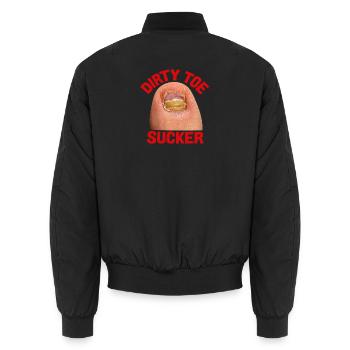 Schmutziger Zehensauger Lustiges, ekelhaftes Zehennageldesign - Unisex Bomberjacke - Schwarz - Hinten - AI Model Male 185 light (185cm)