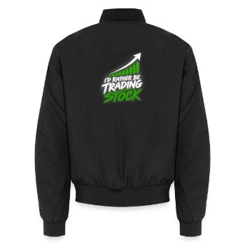 Investor Stock Market Day Trading Trader Broker - Unisex Bomberjacke - Schwarz - Hinten - AI Model Male 185 light (185cm)