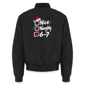 Six Seven Naughty or Nice Christmas Checkbox 6 7 - Unisex Bomberjacke - Schwarz - Hinten - AI Model Male 185 light (185cm)