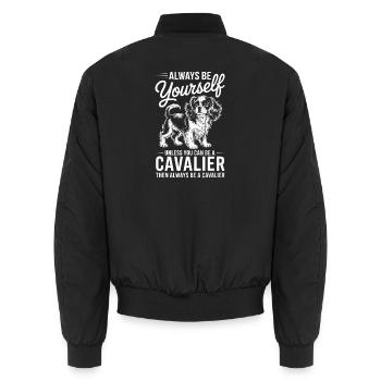 Cavalier King Charles Spaniel Spruch Hund Geschenk - Unisex Bomberjacke - Schwarz - Hinten - AI Model Male 185 light (185cm)