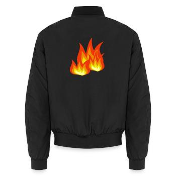 Flammen-Explosion Design - Unisex Bomberjacke - Schwarz - Hinten - AI Model Male 185 light (185cm)