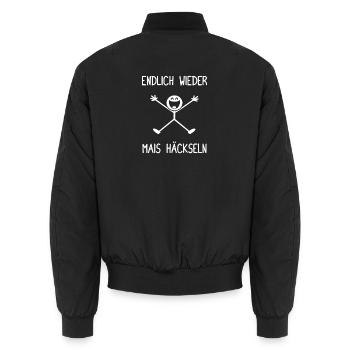 Endlich wieder Mais häckseln Traktor Landwirt - Unisex Bomberjacke - Schwarz - Hinten - AI Model Male 185 light (185cm)