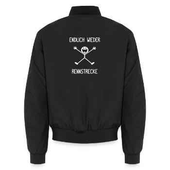 Endlich wieder Rennstrecke Tuning KFZ Mechaniker - Unisex Bomberjacke - Schwarz - Hinten - AI Model Male 185 light (185cm)
