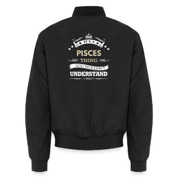 Es ist eine Fisch-Sache, die du nicht verstehen würdest – Astrolog - Unisex Bomberjacke - Schwarz - Hinten - AI Model Male 185 light (185cm)