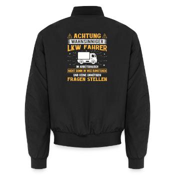 Lkw Fahrer Kraftfahrer LKW-Fahrer - Unisex Bomberjacke - Schwarz - Hinten - AI Model Male 185 light (185cm)
