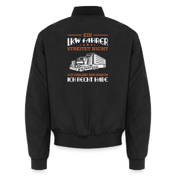 Lkw Fahrer Kraftfahrer LKW-Fahrer - Unisex Bomberjacke - Schwarz - Hinten - AI Model Male 185 light (185cm)