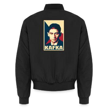 Franz Kafka Schriftsteller Klassische Literaturgeschichte - Unisex Bomberjacke - Schwarz - Hinten - AI Model Male 185 light (185cm)
