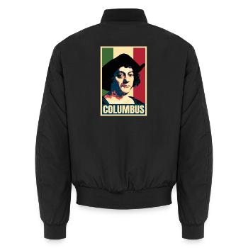 Christoph Kolumbus Entdecker Atlantikgeschichte - Unisex Bomberjacke - Schwarz - Hinten - AI Model Male 185 light (185cm)