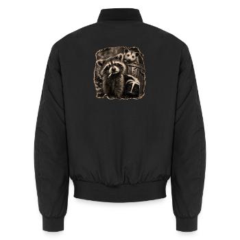 Trash Panda Night Crew Raccoon Opossum Skunk  - Unisex Bomberjacke - Schwarz - Hinten - AI Model Male 185 light (185cm)