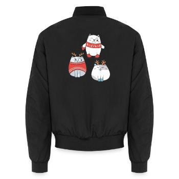 Christmas Time - Unisex Bomberjacke - Schwarz - Hinten - AI Model Male 185 light (185cm)