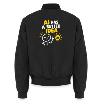 KI hat eine bessere Idee - Unisex Bomberjacke - Schwarz - Hinten - AI Model Male 185 light (185cm)
