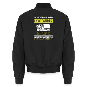 Lkw Fahrer Kraftfahrer LKW-Fahrer - Unisex Bomberjacke - Schwarz - Hinten - AI Model Male 185 light (185cm)