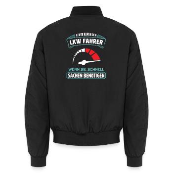 Lkw Fahrer Kraftfahrer LKW-Fahrer - Unisex Bomberjacke - Schwarz - Hinten - AI Model Male 185 light (185cm)