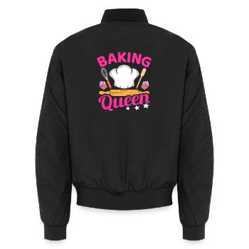 Baking Queen Bake Kitchen Küche Backen Spruch - Unisex Bomberjacke - Schwarz - Hinten - AI Model Male 185 light (185cm)
