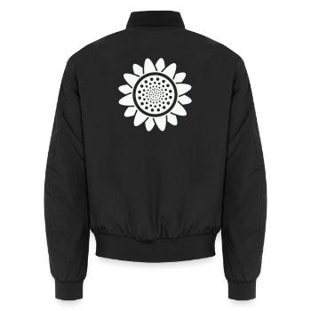 Sonnenblumenlinien Skizze Mint - Unisex Bomberjacke - Schwarz - Hinten - AI Model Male 185 light (185cm)