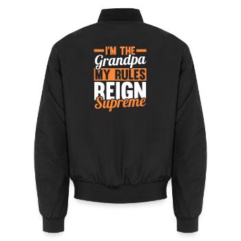 Grandfather Papaw Pop Gramps Granddad Grandpa - Unisex Bomberjacke - Schwarz - Hinten - AI Model Male 185 light (185cm)