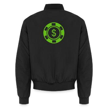 Fischspoker - Unisex Bomberjacke - Schwarz - Hinten - AI Model Male 185 light (185cm)