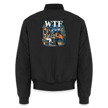 Wir treffen Freunde - Unisex Bomberjacke - Schwarz - Hinten - AI Model Male 185 light (185cm)