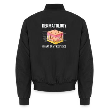 Dermatologie ist Teil meines Lebens – Dermatologen-Krankenschwester - Unisex Bomberjacke - Schwarz - Hinten - AI Model Male 185 light (185cm)