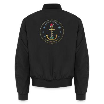 Weihnachtsanker mit Santa-Hut - Unisex Bomberjacke - Schwarz - Hinten - AI Model Male 185 light (185cm)